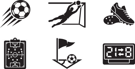 Soccer Match Equipment Solid Icon Collection © MDAbdus
