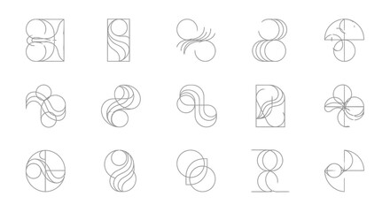 Fototapeta premium Abstract geometric designs vector set of modern shapes and forms