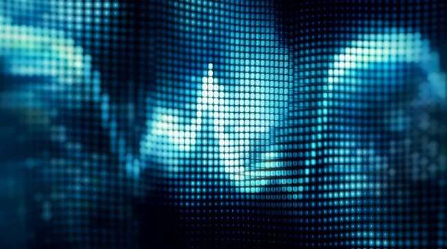 青いデジタルドットでAIやサイバー空間を感じる抽象テクノロジー素材