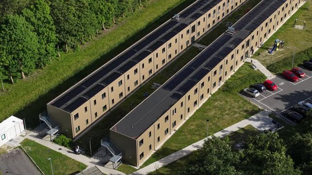 Aerial View of Modular Housing in the Netherlands