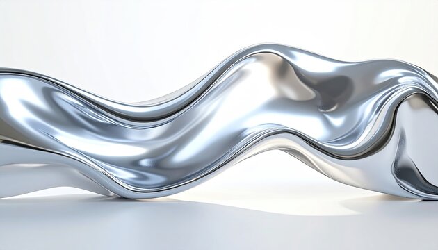 Abstract Flowing Metallic Liquid Wave Form.