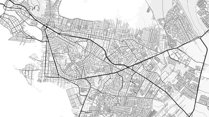 Cartagena City Map. Minimalist black and white line art poster for printing, wallpaper, wall art, and map resources for home and office decor © City in Art