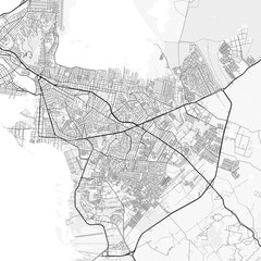 Obraz premium Cartagena City Map. Minimalist black and white line art poster for printing, wallpaper, wall art, and map resources for home and office decor