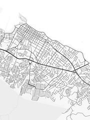 Fototapeta premium Puerto Plata City Map. Minimalist black and white line art poster for printing, wallpaper, wall art, and map resources for home and office decor