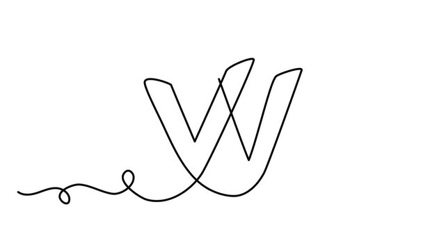 Two check marks tick shapes intertwined animation one line art, hand drawn continuous contour movie decorative double success approval positive agree vote motion. 4k self-drawing