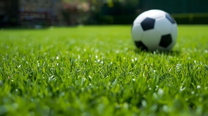 Fototapeta premium soccer ball on the grass
