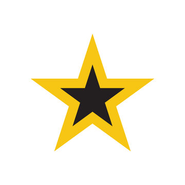 A single isolated golden yellow star icon for rating and achievement design.