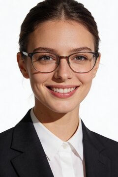 Businesswoman in suit and glasses