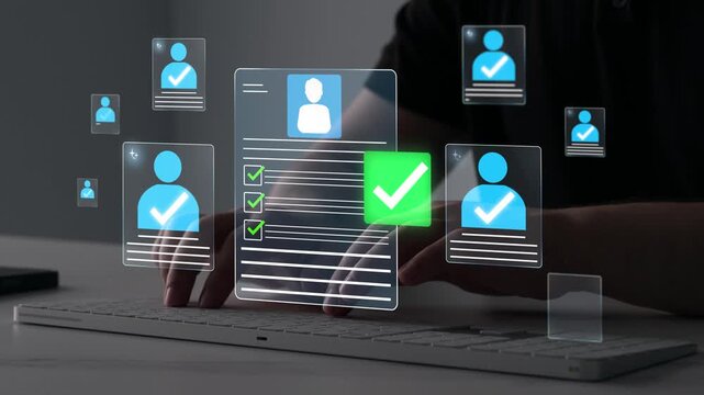 Human resources workflow showing employee hiring, approval stages, resume screening and final selection in business recruitment process.
