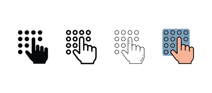 hands clicking on a grid of dots  technology and interaction design  user interface elements