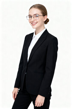Businesswoman in suit and glasses