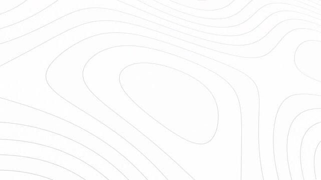 Looping animation white abstract topographic map contour lines. for motion graphics, design projects, and motion background.