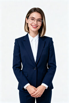 Businesswoman in suit and glasses