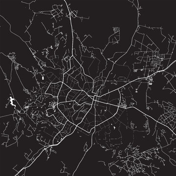 Bulawayo Zimbabwe Vector Map, Detailed City Street Map Black and White Minimalist Line Art