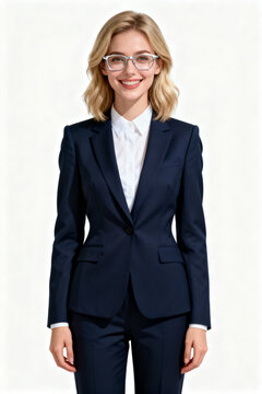 Businesswoman in suit and glasses