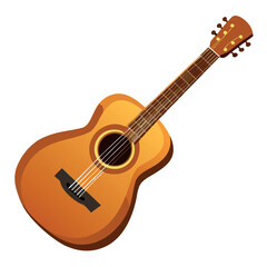 Naklejka premium Acoustic-guitar-on-white-background 