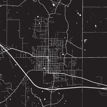 Pella Iowa Vector Map, Detailed City Street Map Black and White Minimalist Line Art