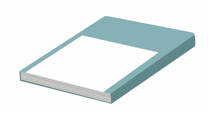 A teal-colored book with a white cover page