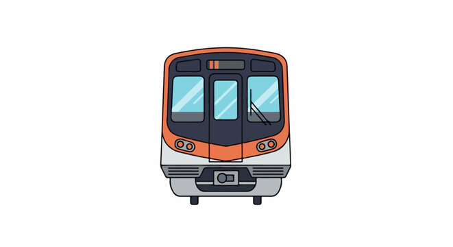 A cartoonish illustration of a train's front