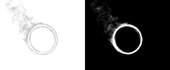 Fototapeta premium White Neon Halo with Radiant Light and Mist Effect PNG