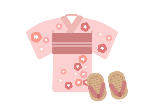 浴衣　草履　下駄　イラストセット