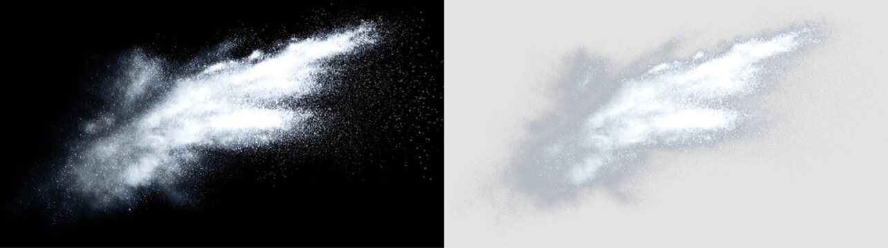 Isolated White Dust Blast on Transparent Background PNG