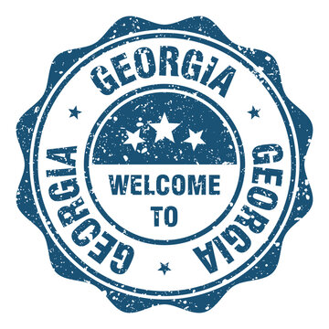 Welcome to Georgia red grunge round stamp. Welcome to Georgia stamp
