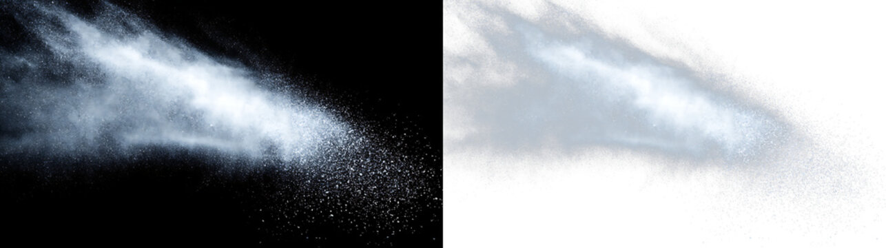 White Dust Cloud Explosion with Particle Spray PNG