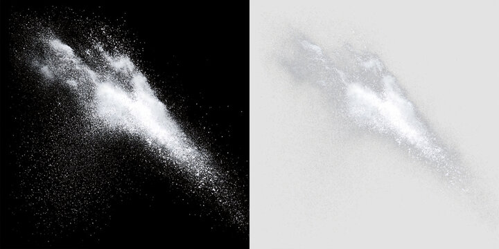 White Powder Explosion Cloud on Transparent Background PNG