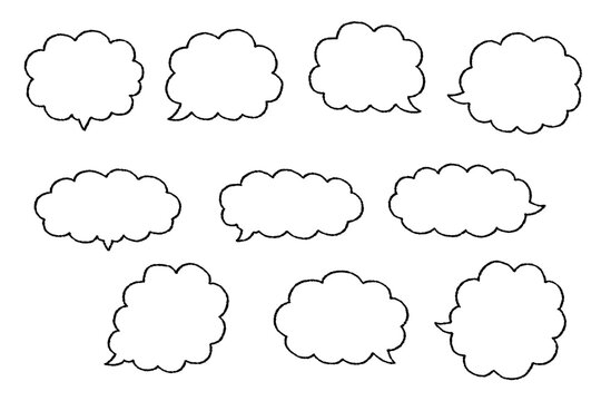 手書き風もこもこふきだしセット