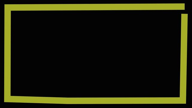 Abstract yellow corner frame on black background border