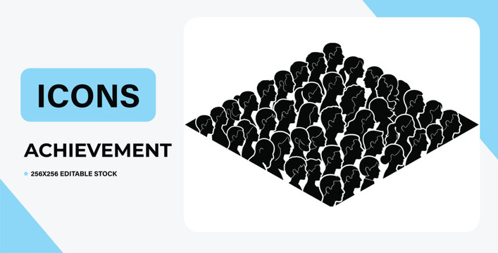 Black silhouettes of diverse people forming a pyramid shape together