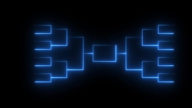 Glowing Blue Neon Flowchart Diagram Animation on Black Background Business Process Workflow Loop 4K video