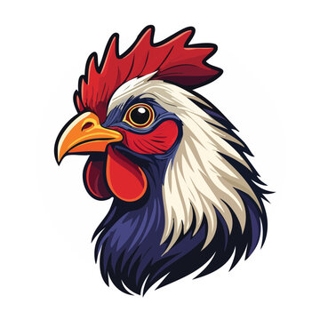 Cartoon Rooster Head Illustration