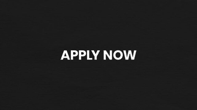Apply Now Vintage Text Animation 4K Call To Action Visual for Registration Campaigns and Customer Acquisition Marketing