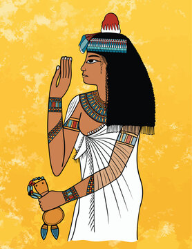 Painting of Lady Tjepu egyptia illustration