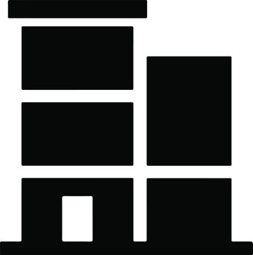 Minimalist City Apartment Building Flat Vector Icon Design