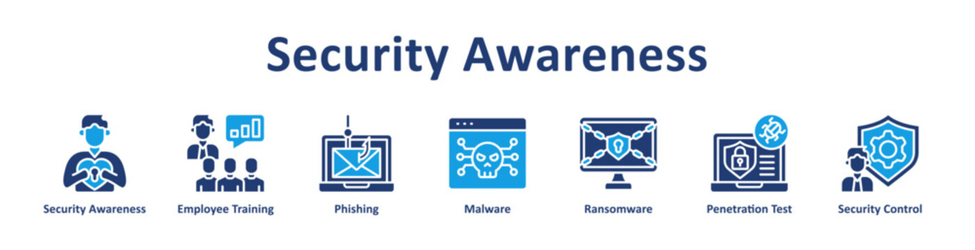 Security Awareness Web icon banner and collection
