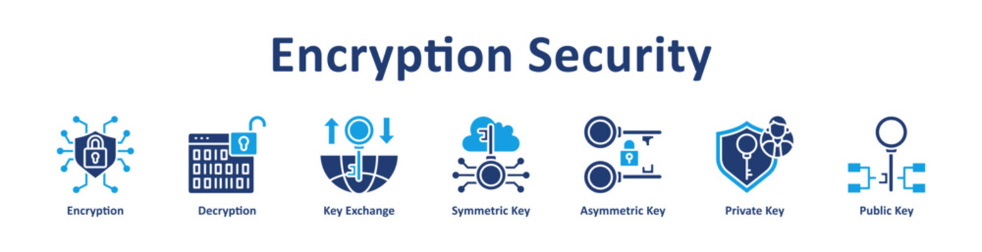 Encryption Security Web icon banner and collection