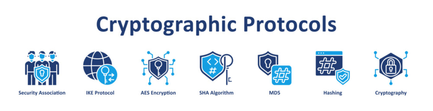 Cryptographic Protocols Web icon banner and collection