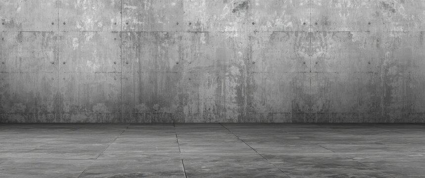 Gray concrete wall and floor in a minimalist setting