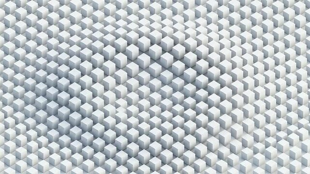 A repeating pattern of white cubes arranged in a grid formation