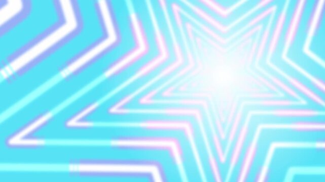 Abstract creative motion glowing geometric star shape on gradient background. Video animation Ultra HD 4k footage.