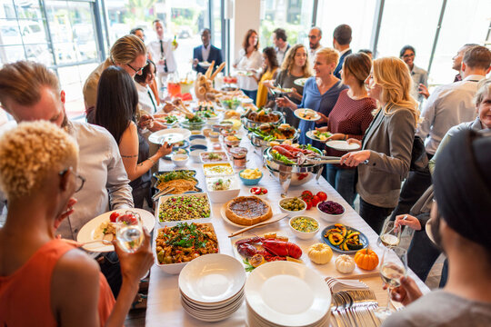 Diverse buffet gathering celebration photo
