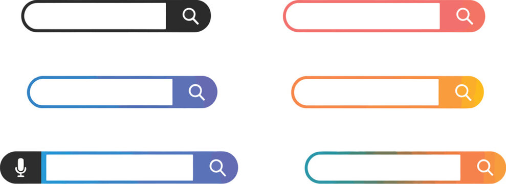 Search Bar and Search Button Illustration for Website Navigation and User Interface Design