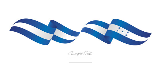 Obraz premium Honduran flag ribbon vector illustration. Waving patriotic Honduras Flag Ribbon Banner on isolated white background