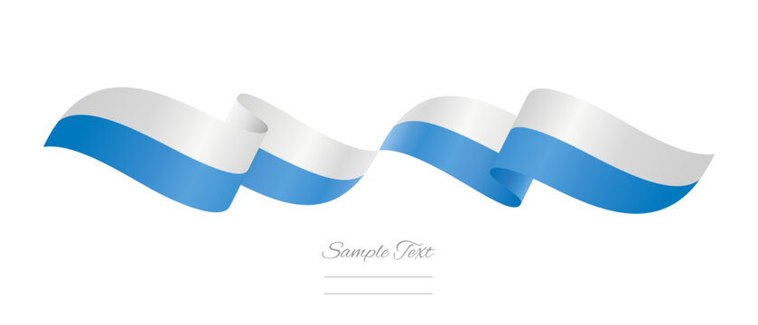 Bavaria flag ribbon vector illustration. Waving patriotic Bavarian Flag Ribbon Banner on isolated white background