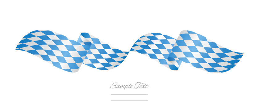 Bavaria flag ribbon vector illustration. Waving patriotic Bavaria Flag Ribbon Banner on isolated white background