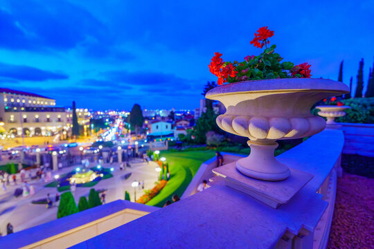 Evening view of the Bahai Gardens, Haifa