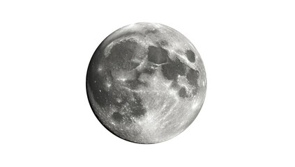 Obraz premium Full moon isolated on a white background